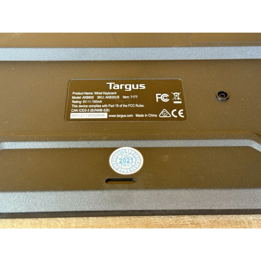 Targus Full size USB‎ Wired Keyboard, AKB30US, with window start screen button